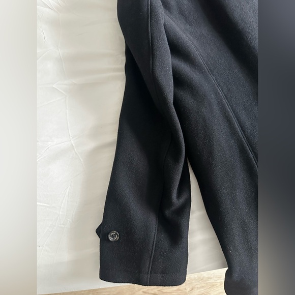 Large Ralph Lauren Black Felt Trench Coat - Picture 11 of 12